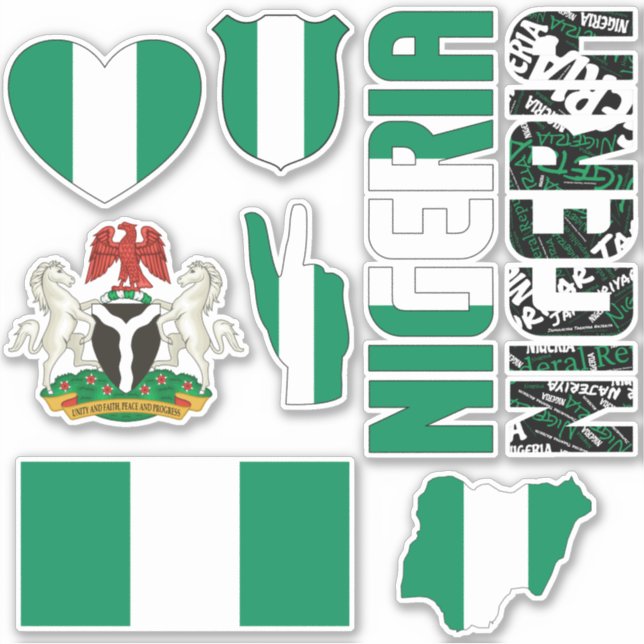 Phantastisch Nigeria formt Staatssymbole Aufkleber (Vorderseite)
