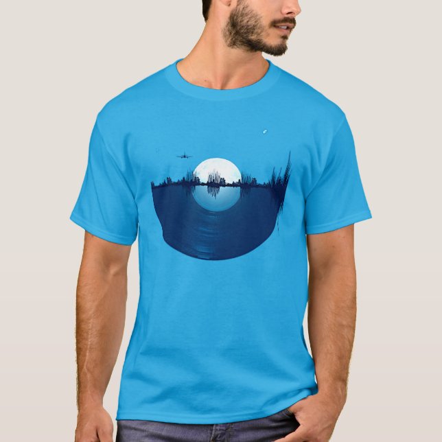 Phantastisch Night Moon City Music Record Soundsca T-Shirt (Vorderseite)