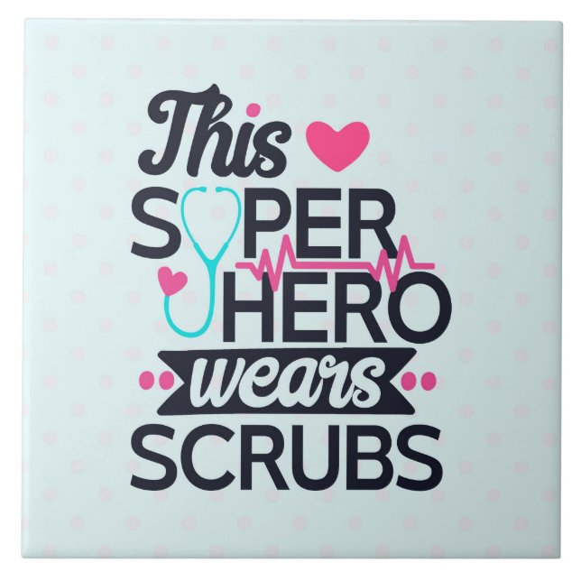 Phantastisch Nurse Superhero Sprichwort Typografie Fliese (Vorderseite)