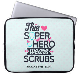 Phantastisch Nurse Superhero Sprichwort Typografie Laptopschutzhülle