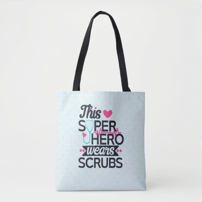 Phantastisch Nurse Superhero Sprichwort Typografie Tasche (Vorderseite)