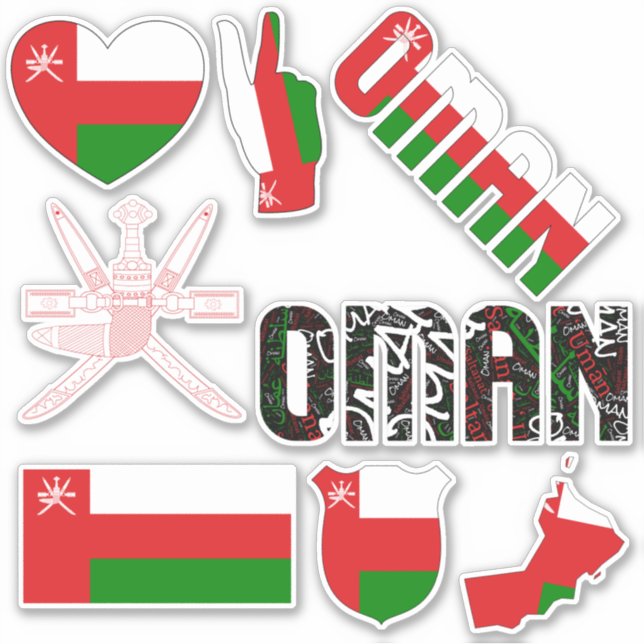Phantastisch Oman Shapes Staatssymbole Aufkleber (Vorderseite)