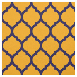 Phantastisch Orange Blue marokkanisches Quatrefoli Stoff