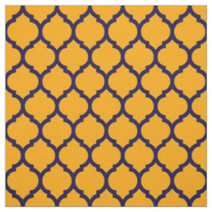 Phantastisch Orange Blue marokkanisches Quatrefoli Stoff