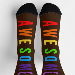 PHANTASTISCH POSTIVE FAPPING TEXT RAINBOW BROWN SOCKEN