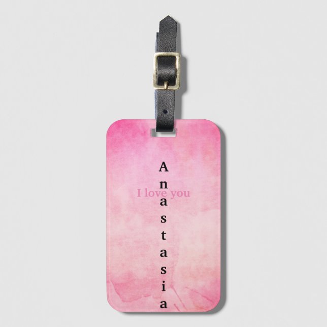 Phantastisch rosa Farbe Gepäckanhänger (Vorderseite Vertikal)