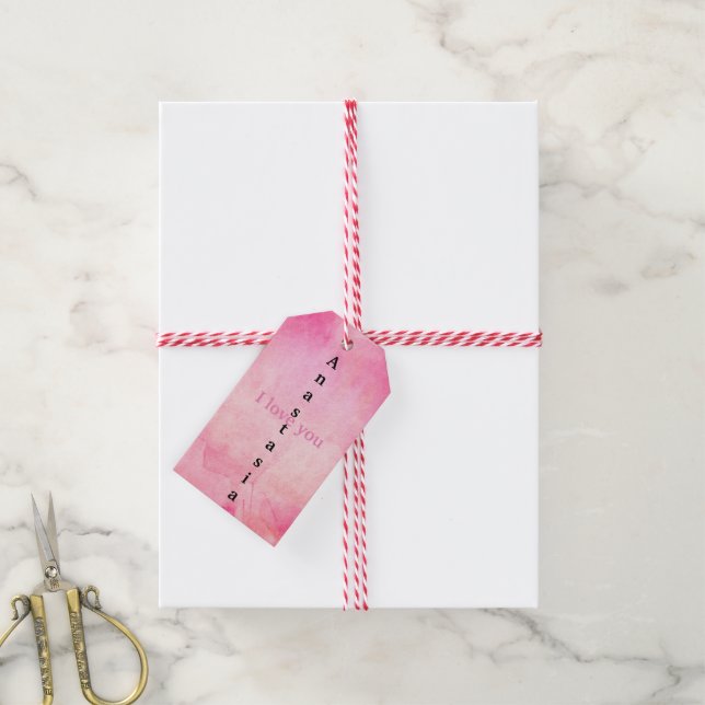 Phantastisch rosa Farbe Geschenkanhänger (Mit Garn)