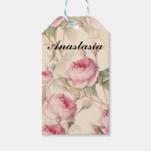 Phantastisch Rosa Rosen mit Ihrem Namen Geschenkanhänger
