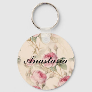 Phantastisch Rosa Rosen mit Ihrem Namen Schlüsselanhänger