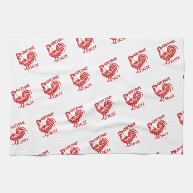 Phantastisch Sauce Rooster Funny Geschirrtuch (Horizontal)
