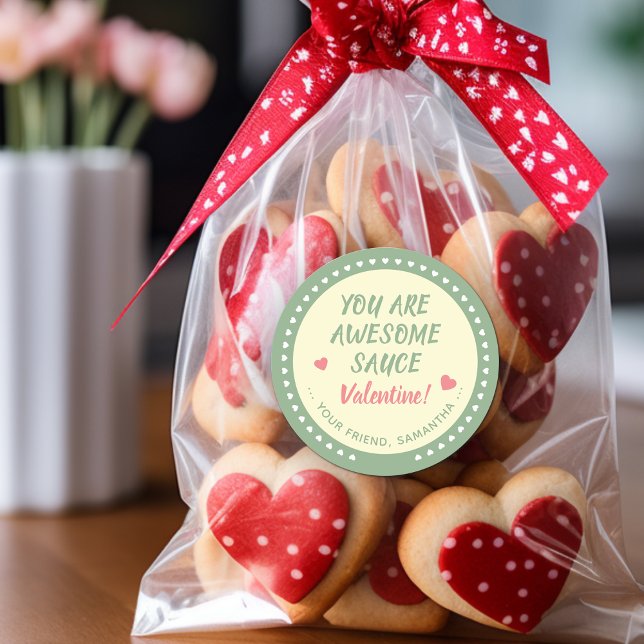 Phantastisch Sauce Valentine Gevor Runder Aufkleber (Awesome Sauce Valentine Favor Classic Round Sticker)