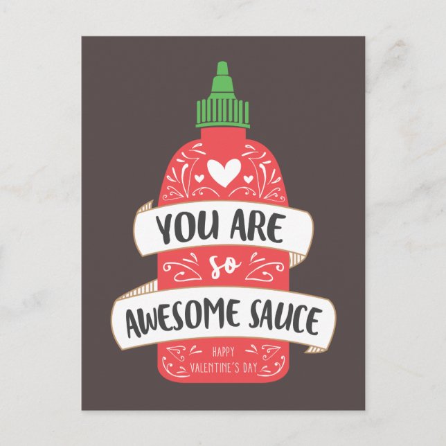 Phantastisch Sauce Valentine Postcard Feiertagspostkarte (Vorderseite)