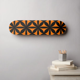 Phantastisch Schwarz/Orange Moderne / Retro-Print Skateboard