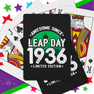 Phantastisch seit 1936 Leap Year Day Feb 29 Birthd Spielkarten
