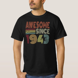 Phantastisch seit 1943 Retro Geboren 1943 Geburtst T-Shirt