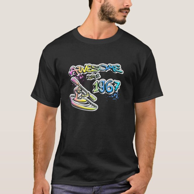 Phantastisch seit 1967 Kayaking Kayakers Graffiti T-Shirt (Vorderseite)