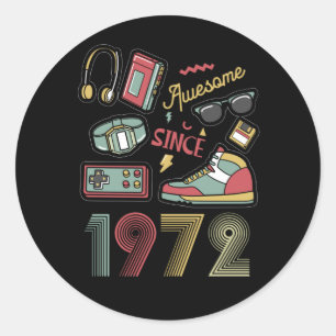 Phantastisch Seit 1972 Vintag Retro 50. Geburtstag Runder Aufkleber