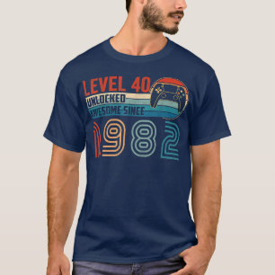 Phantastisch seit 1982 Level 40 Unlocks Videospiel T-Shirt