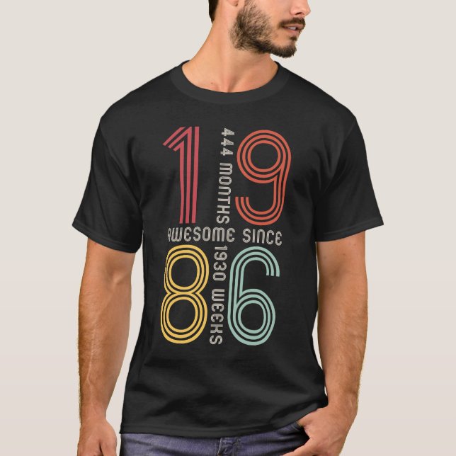 Phantastisch seit 1986, 37. Geburtstag, 37. T-Shirt (Vorderseite)