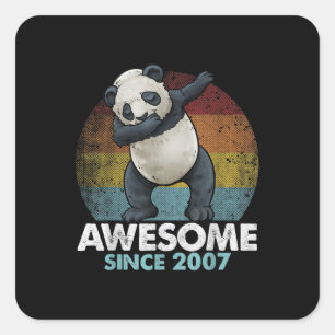 Phantastisch Seit 2007 Dabbing Panda 13. Geburtsta Quadratischer Aufkleber