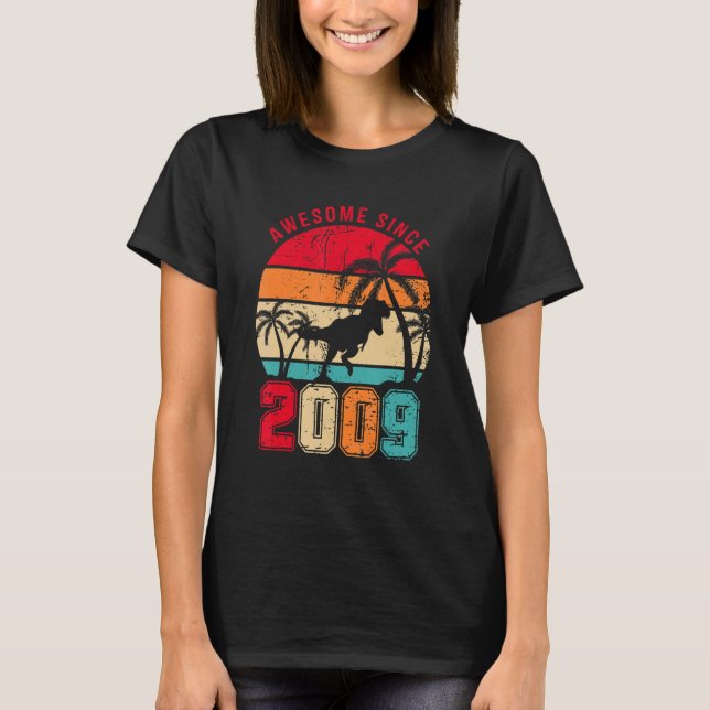 Phantastisch seit 2009 Retro Dinosaurier Boys 14.  T-Shirt (Vorderseite)