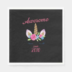 Phantastisch seit 2010 Unicorn Geburtstag T - Shir Serviette