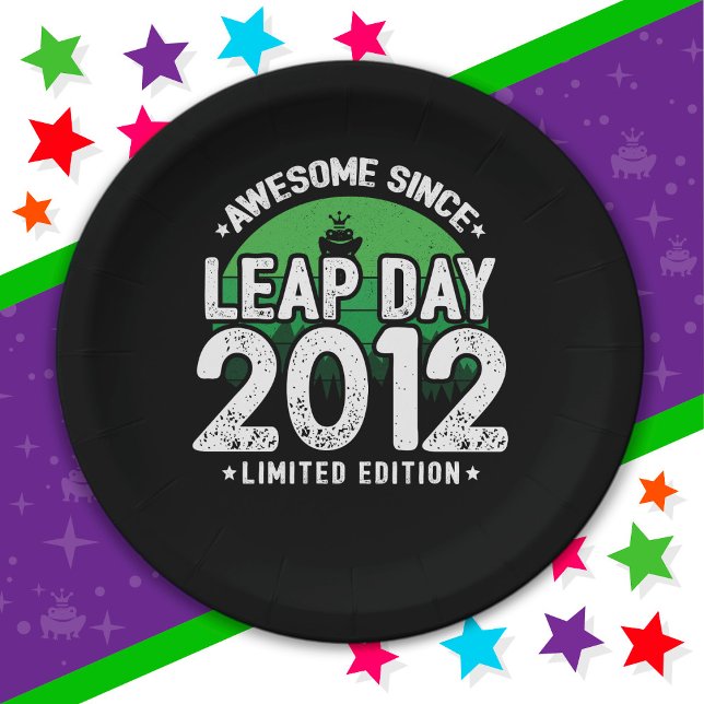 Phantastisch seit 2012 Leap Year Day Feb 29 Birthd Pappteller (Von Creator hochgeladen)