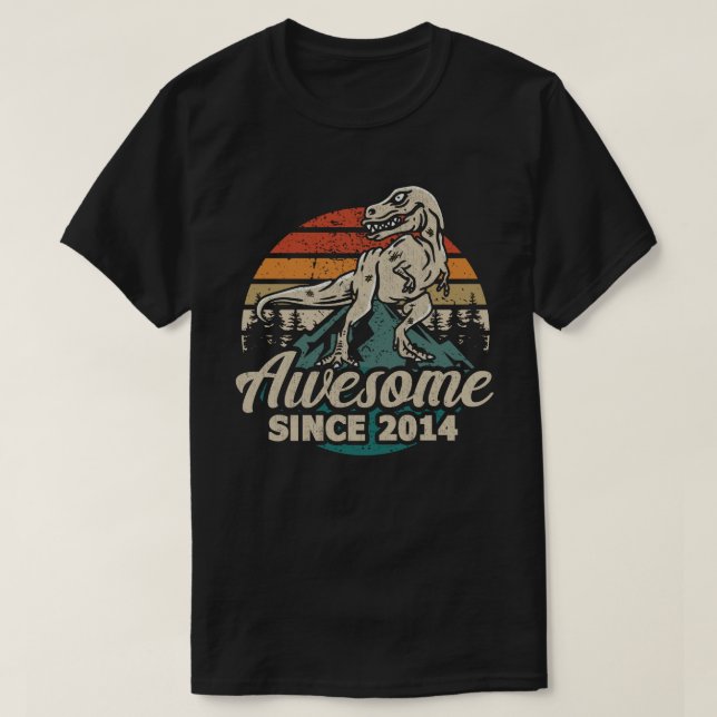 Phantastisch seit 2014 Dinosaurier 9 Jahr 9 Geburt T-Shirt (Design vorne)