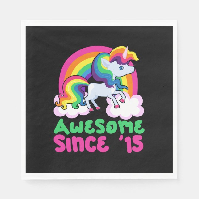 Phantastisch seit 2015 Einhorn Serviette (Vorderseite)