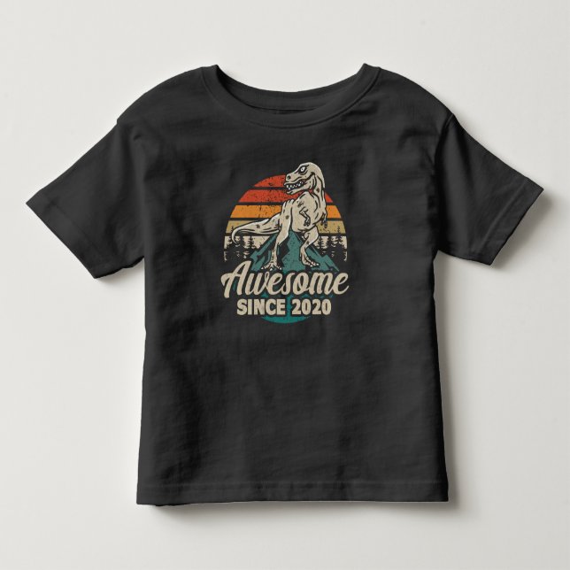 Phantastisch seit 2020 Dinosaurier 3 Jahr 3 Geburt Kleinkind T-shirt (Vorderseite)