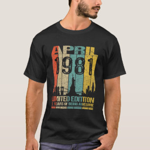 Phantastisch seit April 1981 41St Birthday Vintag  T-Shirt