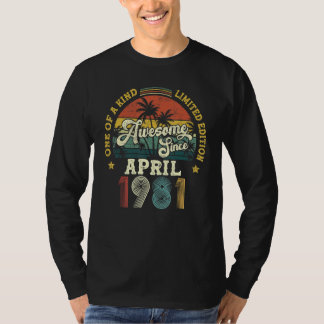 Phantastisch Seit April 1981 Vintag 41. Geburtstag T-Shirt