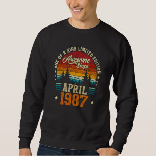 Phantastisch Seit April 1987 Vintag 35. Geburtstag Sweatshirt
