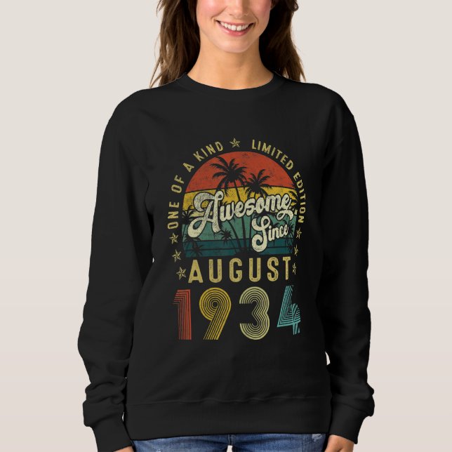 Phantastisch seit August 1934 Vintag 88. Geburtsta Sweatshirt (Vorderseite)