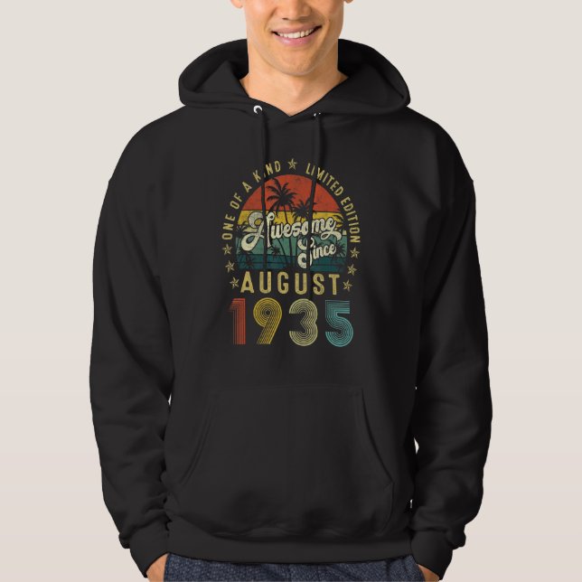 Phantastisch seit August 1935 Vintag 87. Geburtsta Hoodie (Vorderseite)