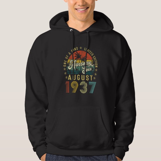 Phantastisch seit August 1937 Vintag 85. Geburtsta Hoodie (Vorderseite)
