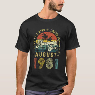 Phantastisch seit August 1981 Vintag 41. Geburtsta T-Shirt