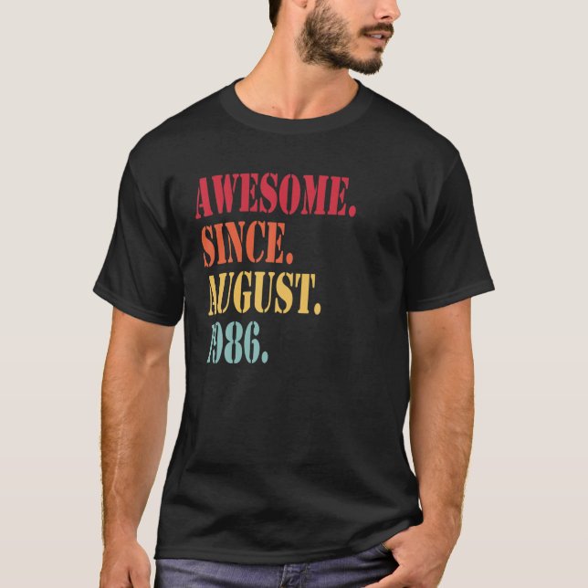 Phantastisch seit August 1986 für 36-Jährige - 36. T-Shirt (Vorderseite)