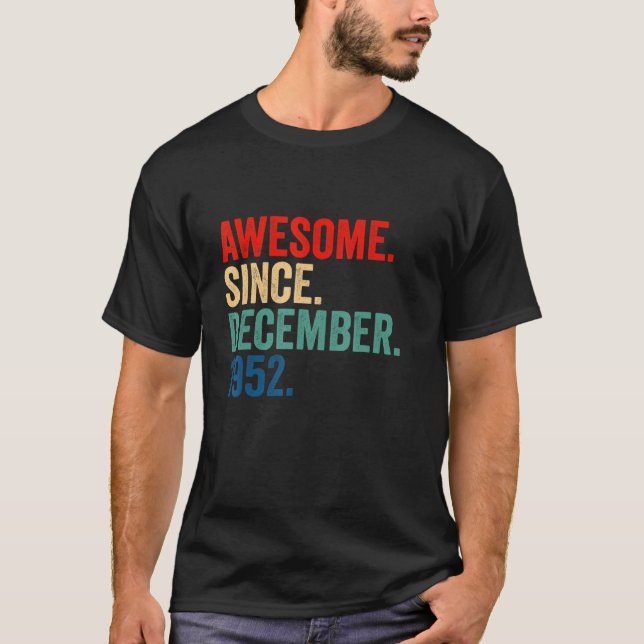 Phantastisch seit Dezember 1952 70 Jahre alt 70. B T-Shirt (Vorderseite)