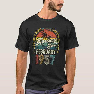 Phantastisch Seit Februar 1957 Vintag 65. Geburtst T-Shirt