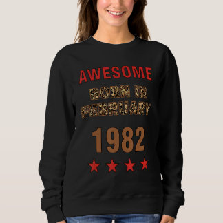 Phantastisch seit Februar 1982 Leopard Print Febru Sweatshirt