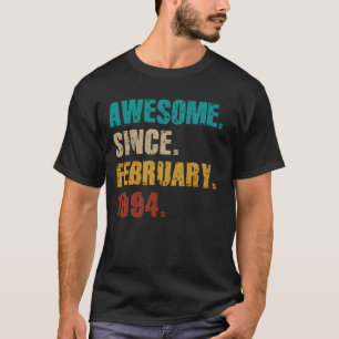 Phantastisch Seit Februar 1994 Vintag Geburtstag 3 T-Shirt