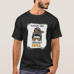 Phantastisch seit Januar 1943 79th Birthday Messy  T-Shirt