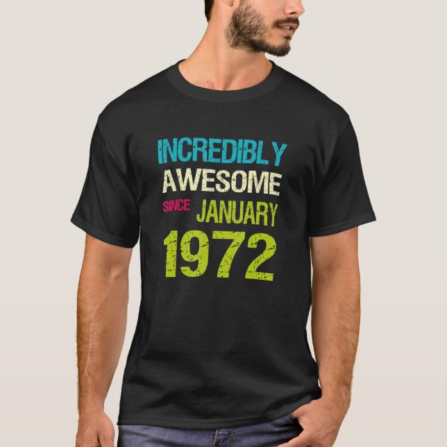 Phantastisch seit Januar 1972 T-Shirt (Vorderseite)