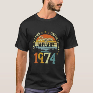 Phantastisch Seit Januar 1974 Vintag 48. Geburtsta T-Shirt