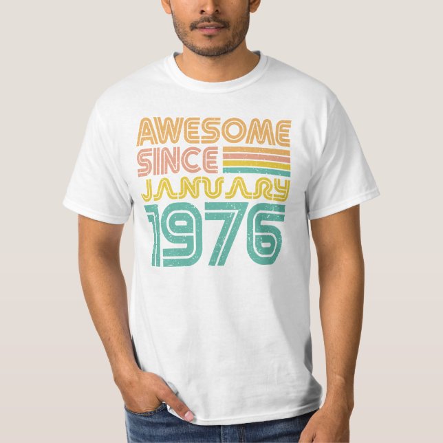 Phantastisch seit Januar 1976, Geburtsjahr T-Shirt (Vorderseite)