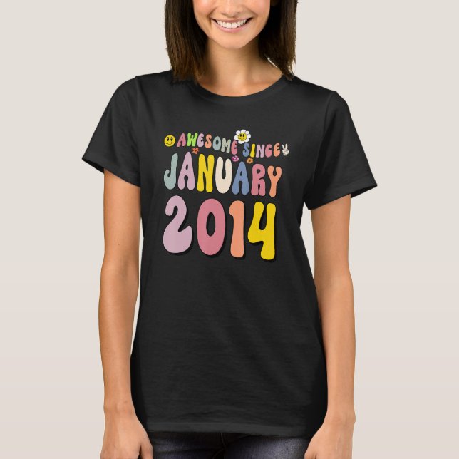 Phantastisch seit Januar 2014 9 Jahre alt 9. Gebur T-Shirt (Vorderseite)