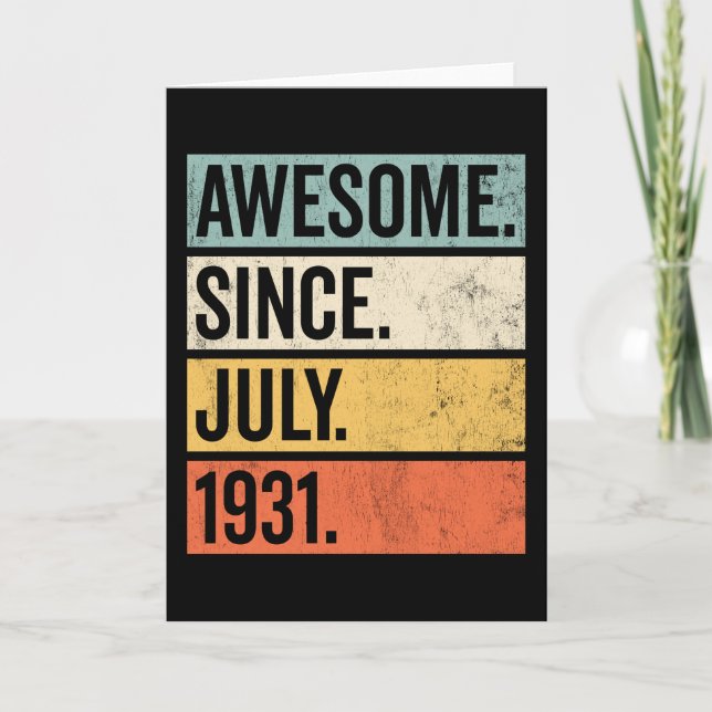 Phantastisch seit Juli 1931 Geburtstag Retro Karte (Vorderseite)
