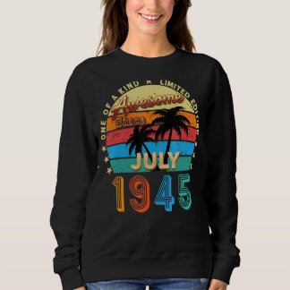 Phantastisch seit Juli 1945 77. Geburtstag Retro Sweatshirt