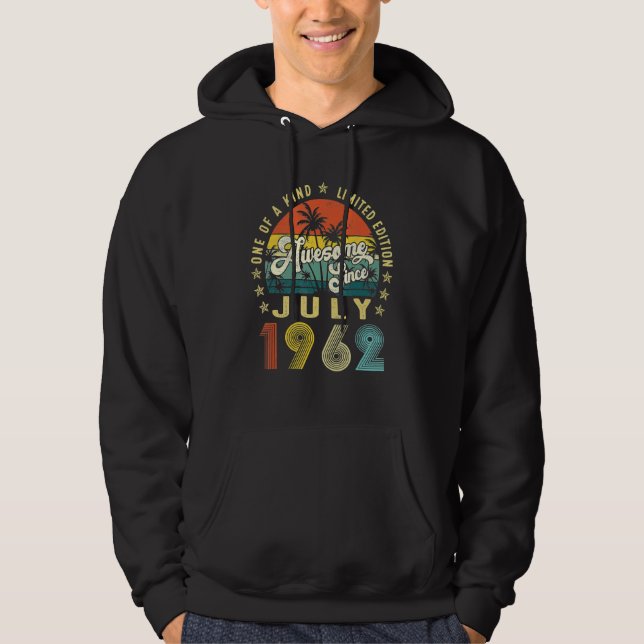 Phantastisch seit Juli 1962 Vintag 60. Geburtstag  Hoodie (Vorderseite)